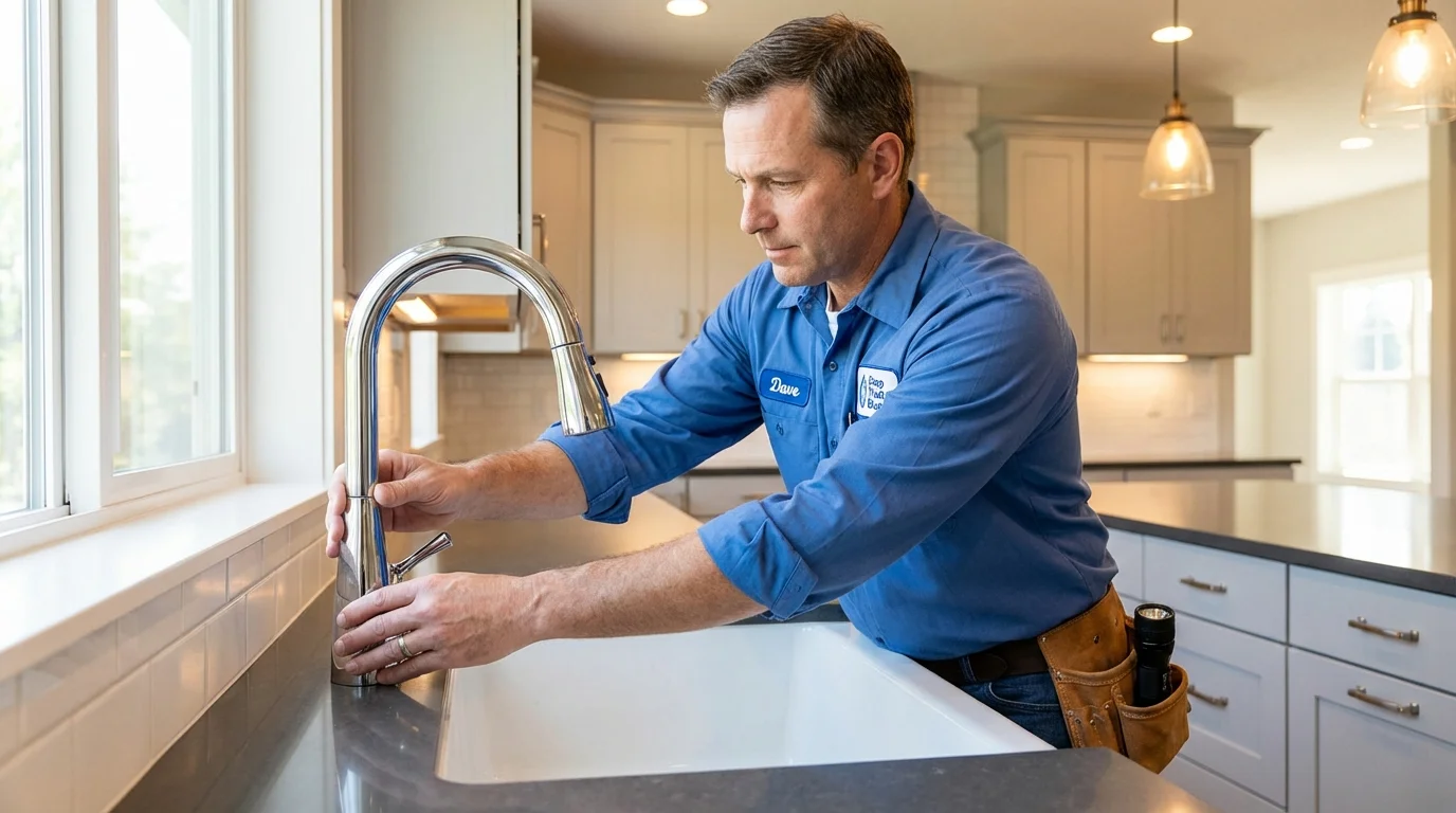 Kitchen faucet installation by Johns Plumbing LLC in La Crosse